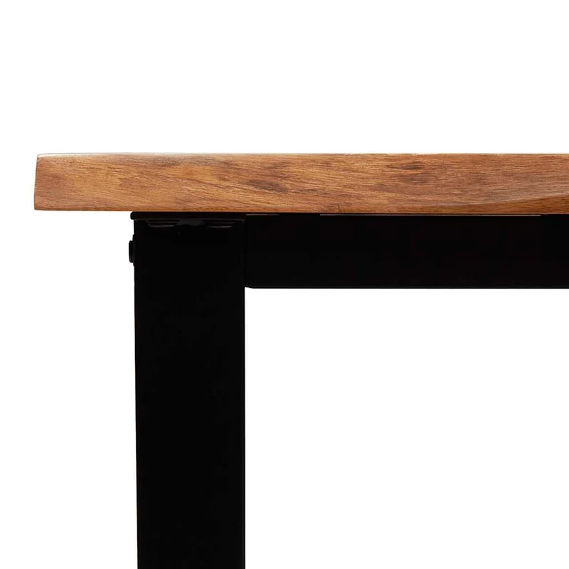 Table console industriel pieds en forme de U 110 x 35 x 80 cm bois d'acacia et acier DEC032280