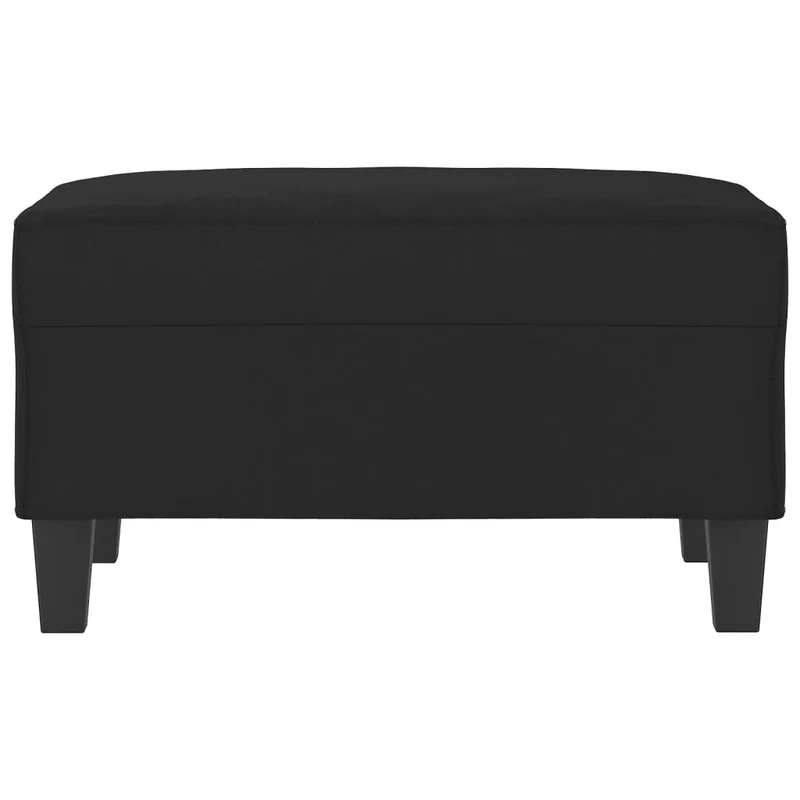 Repose-pieds tabouret rembourré en microfibre noire 70 x 55 x 41 cm cadre robuste DEC030513