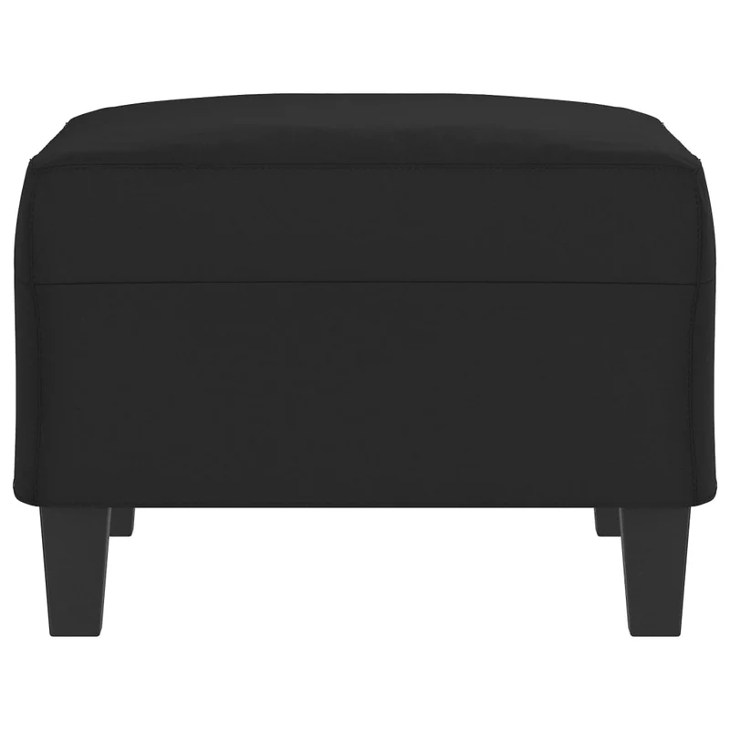 Repose-pieds tabouret rembourré en microfibre noire 70 x 55 x 41 cm cadre robuste DEC030513