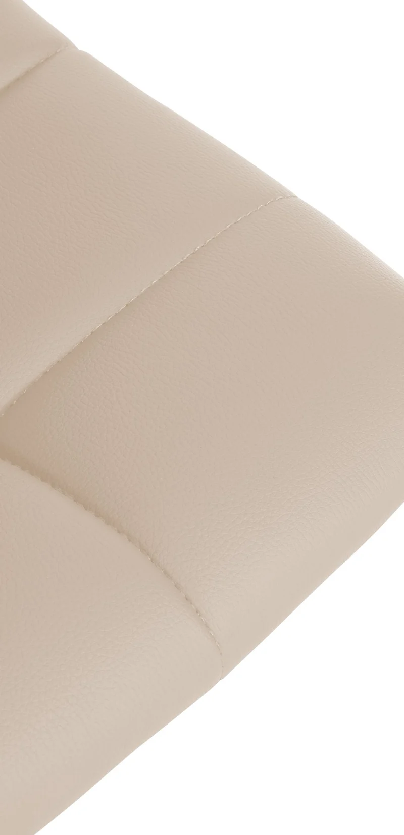 Tabouret de bar x1 moderne en PVC crème motif matelassé piètement trompette métal noir 10_0006274