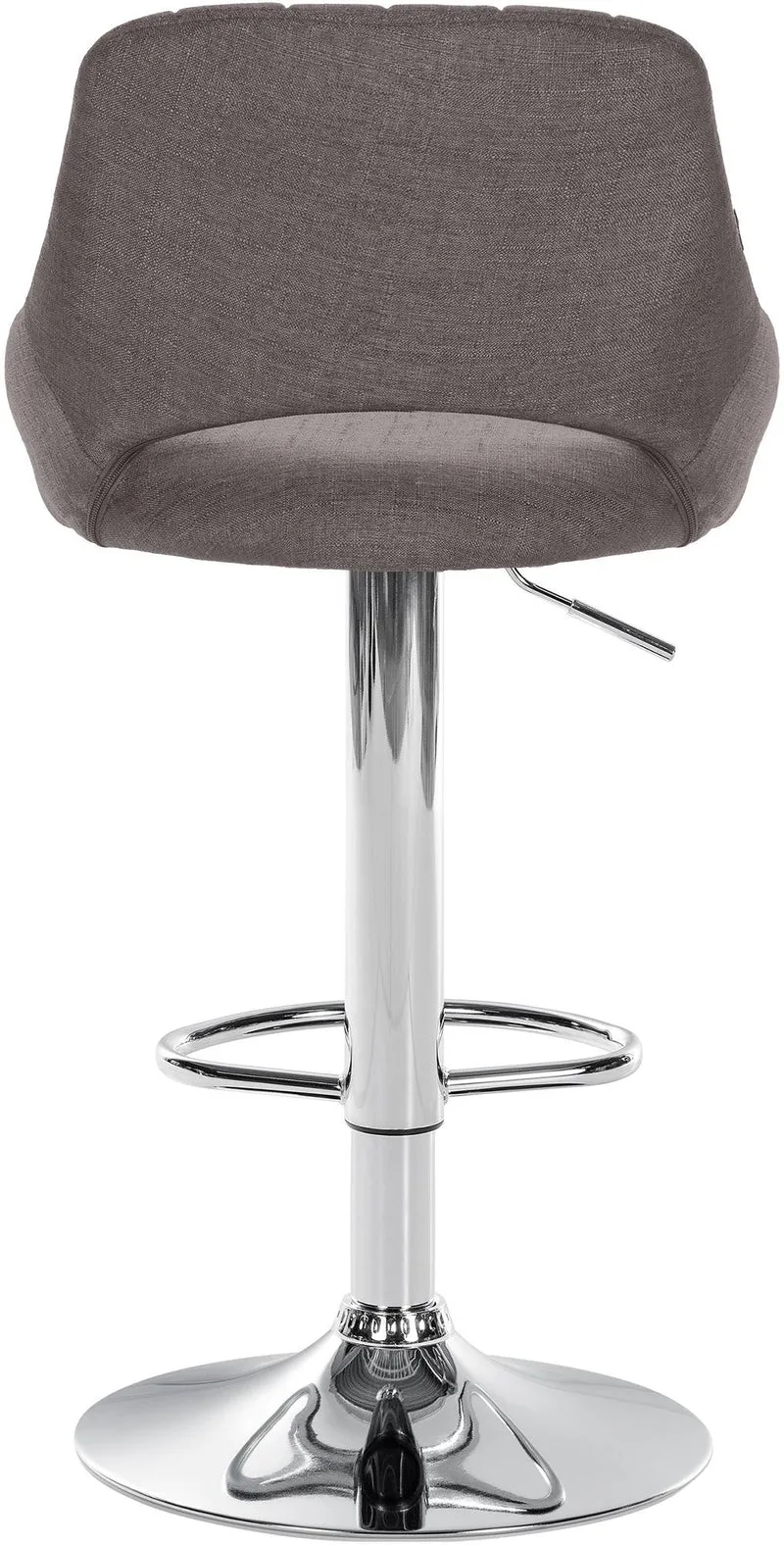 Tabouret de bar x1 avec repose-pieds pivotant et réglable en tissu gris foncé et métal 10_0005219