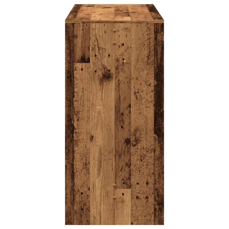 Table de bar rectangulaire style industriel – finition bois vieilli – 102 × 50 × 103,5 cm DEC036504