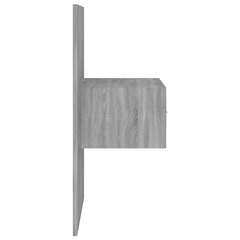 Lot de 2 tables de chevet murales avec tiroir en bois d'ingénierie gris DEC036107