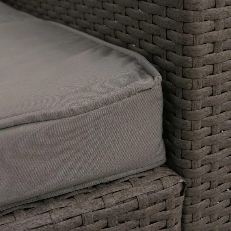 Salon de jardin avec 5 fauteuils de jardin modulables confortables style moderne 63 x 204 x 142 cm en poly-rotin gris coussin gris clair 04_0009554