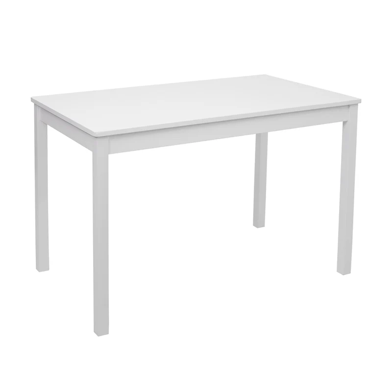 Ensemble de table avec deux chaises en bois massif blanc 110 cm design classique 04_0006731