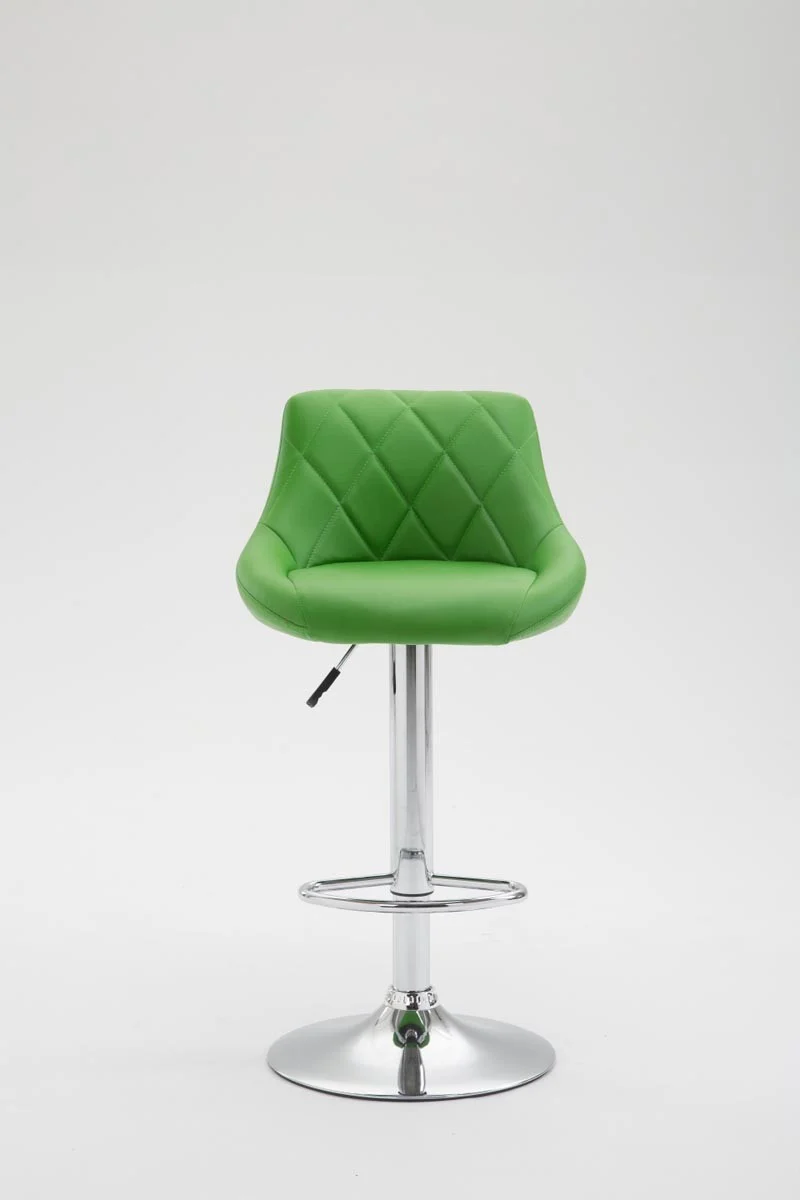 2x Tabourets de bar en synthétique vert pivotant avec repose-pieds TDB10081