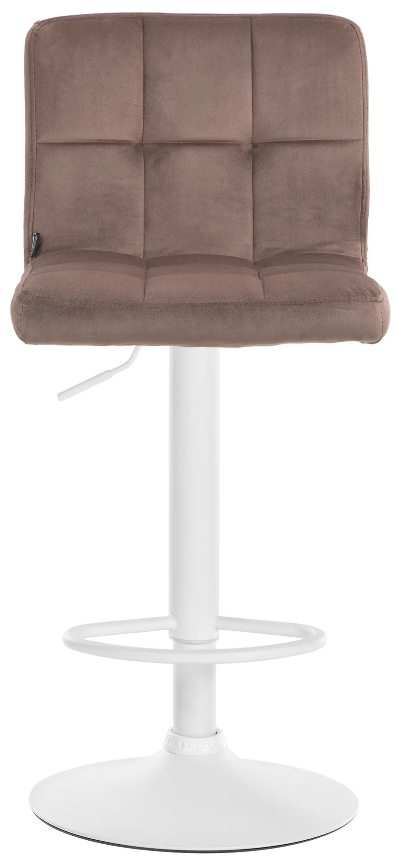 Lot de 2 tabourets de bar en velours marron avec coutures décoratives pied en trompette métal blanc 10_0004400