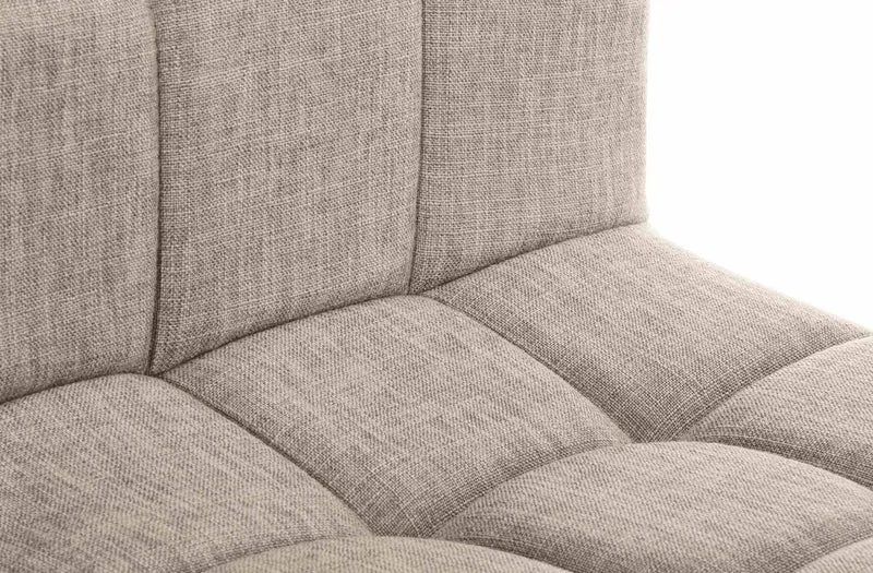 Lot de 2 tabourets de bar style contemporain en tissu matelassé crème cadre métal noir 10_0006029