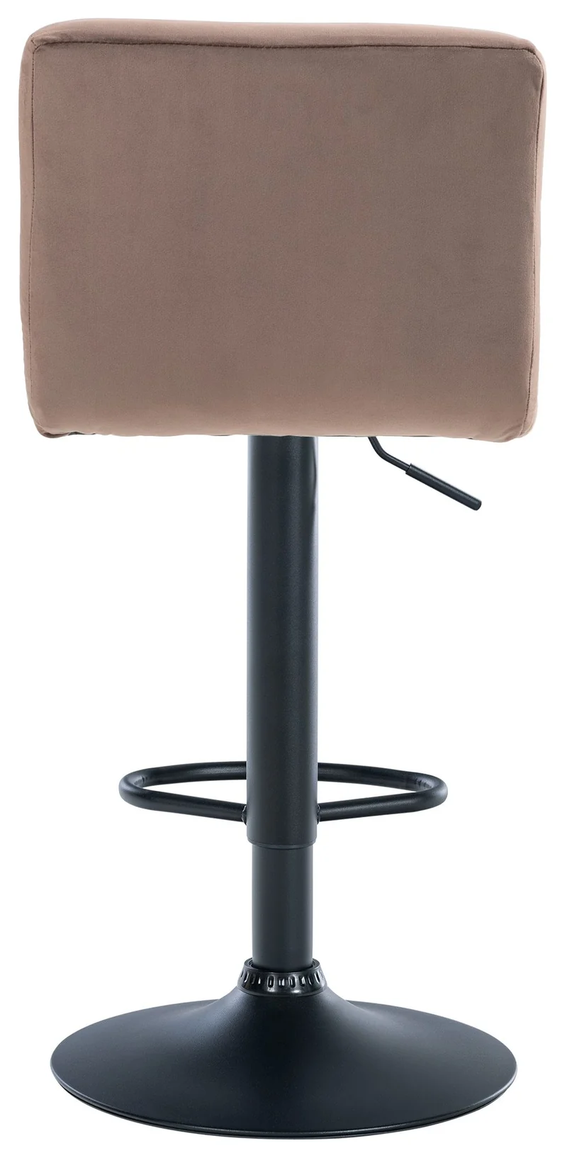 Lot de 2 tabourets de bar en velours marron avec coutures décoratives pied en trompette métal noir 10_0004394
