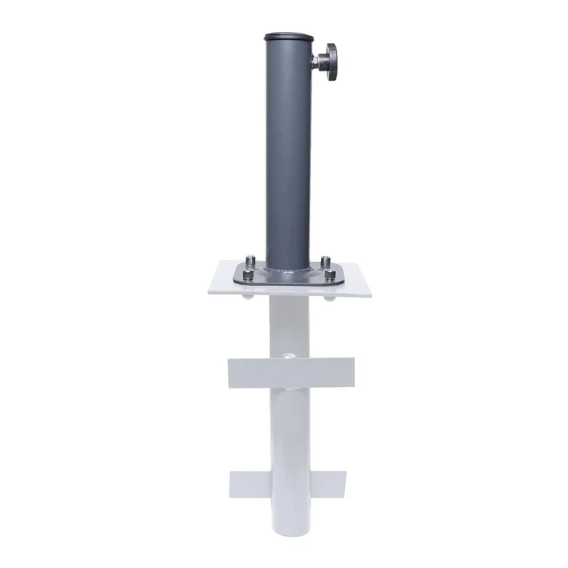 Support de parasol pour montage sur sol avec fixation durable 30 x 13,5 x 13,5 cm en acier noir 04_0010932