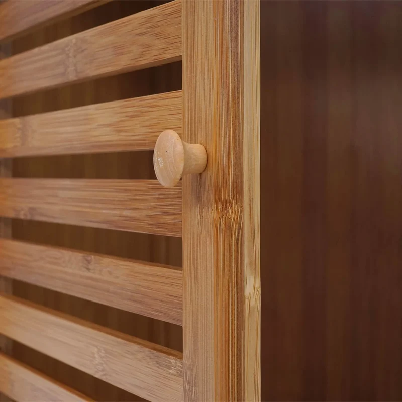 Ensemble de meubles de salle de bain avec rangement et tapis antidérapant en bambou naturel 04_0011306