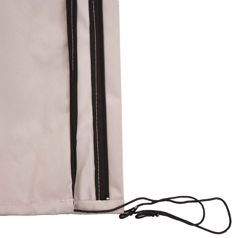Housse de protection pour parasol rectangulaire 240 x 60 x 40 cm imperméable fermeture éclair en polyester crème 04_0010720