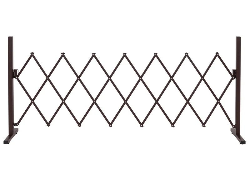 Grille de barrière grille de protection de clôture à ciseaux extensible métal marron hauteur 103 cm 04_0010234