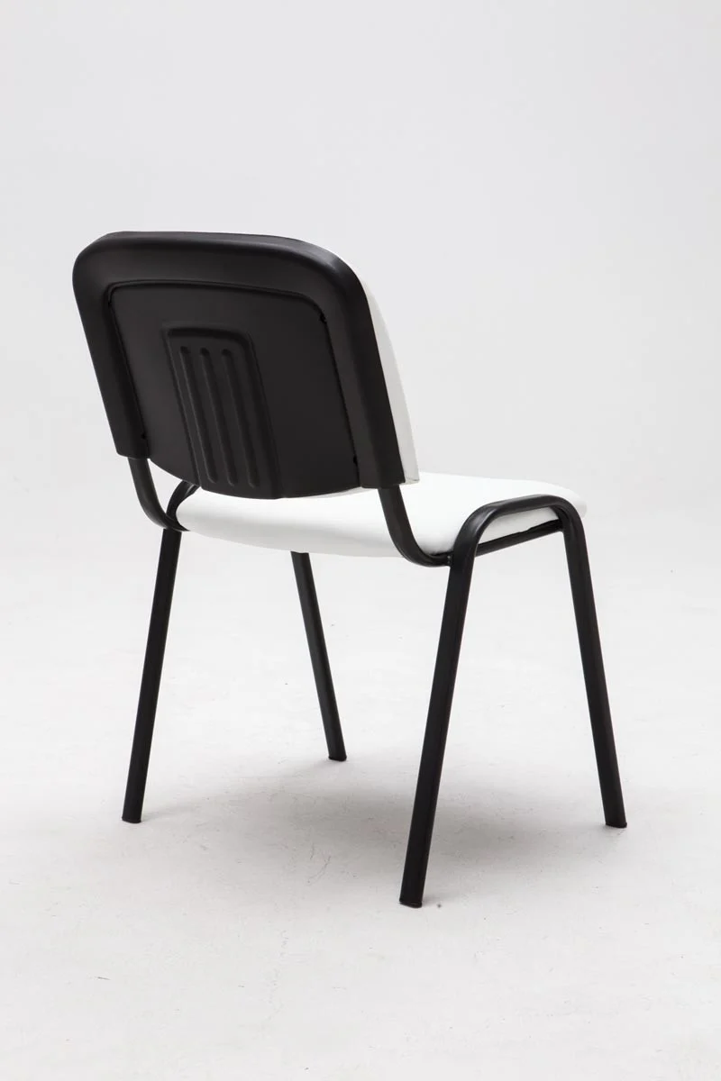 Chaise visiteur assise rembourrée en synthétique blanc BUR10068