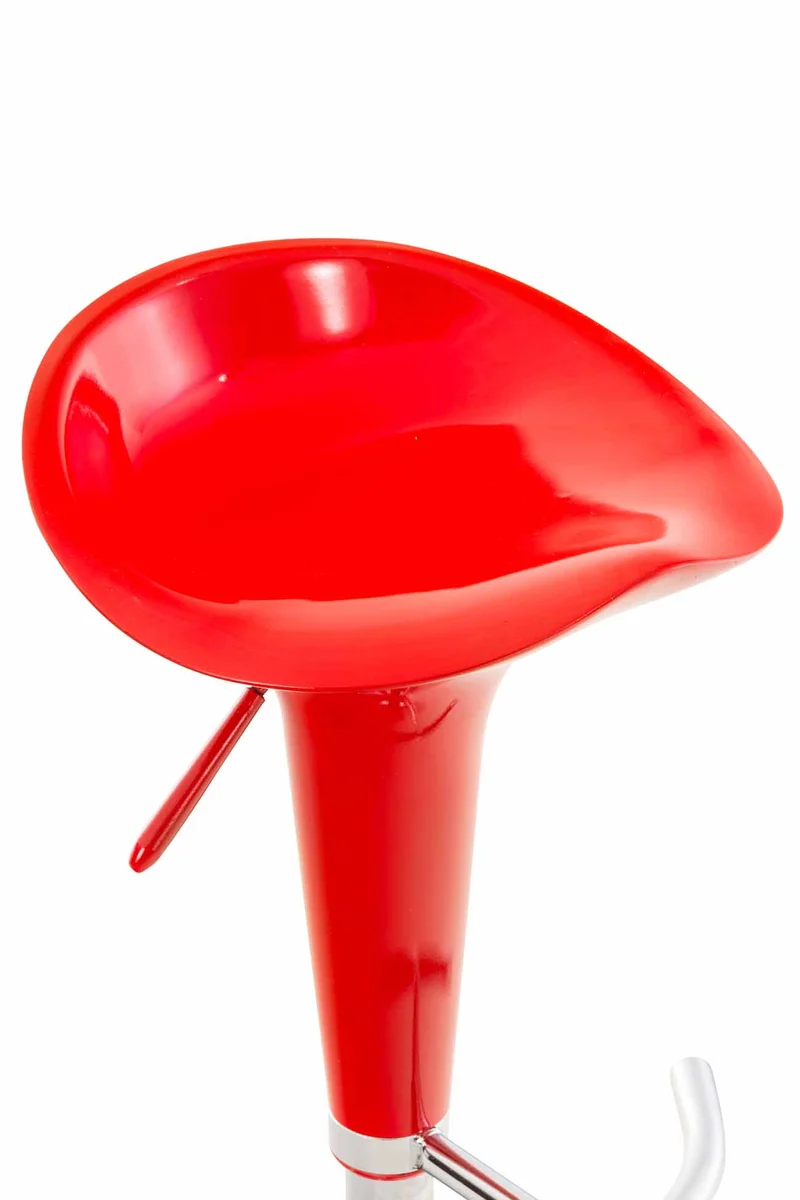 Lot de 2 tabourets de bar design rouge pivotant et hauteur réglable TDB10030