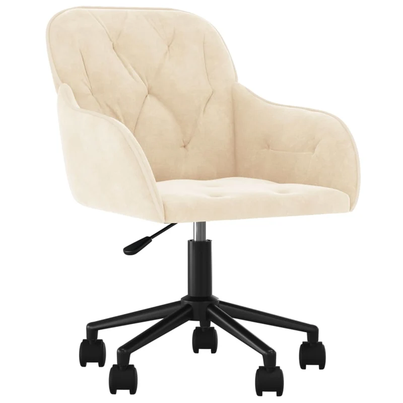 Lot de 2 chaises de salle à manger siège pivotant hauteur réglable crème velours crème DEC025222