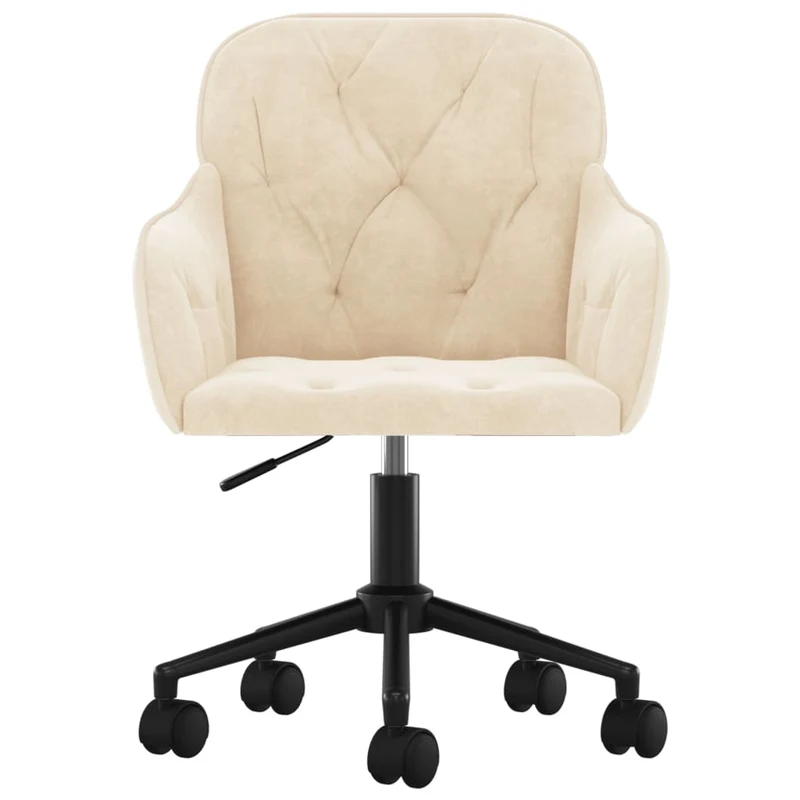 Lot de 2 chaises de salle à manger siège pivotant hauteur réglable crème velours crème DEC025222