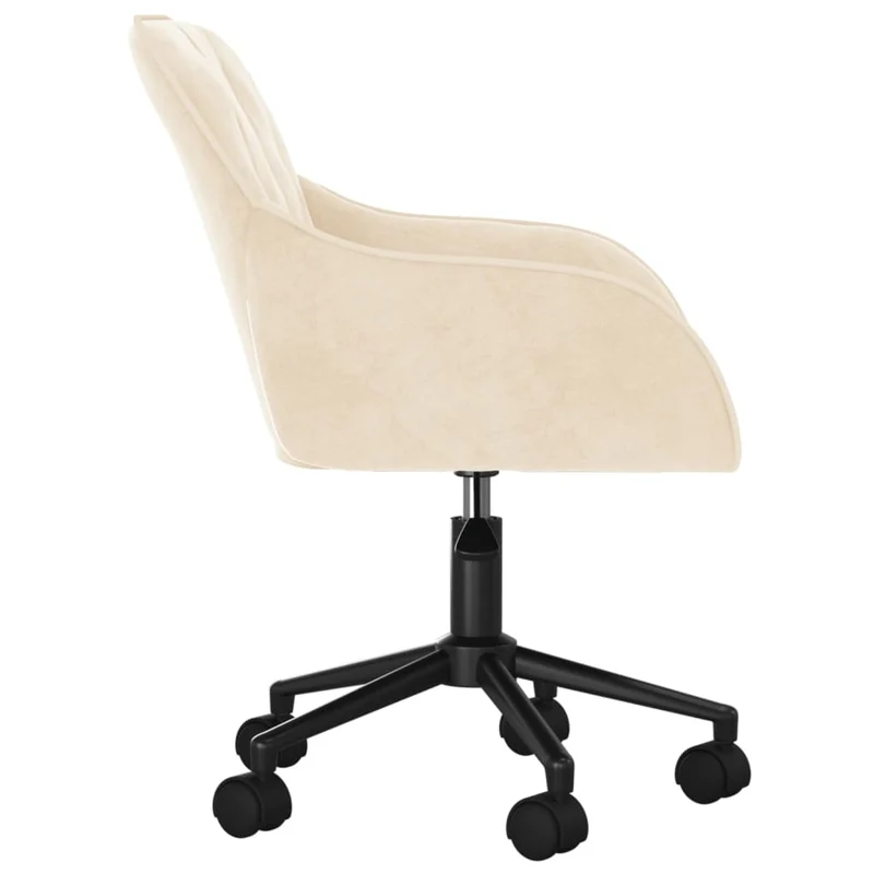 Lot de 2 chaises de salle à manger siège pivotant hauteur réglable crème velours crème DEC025222