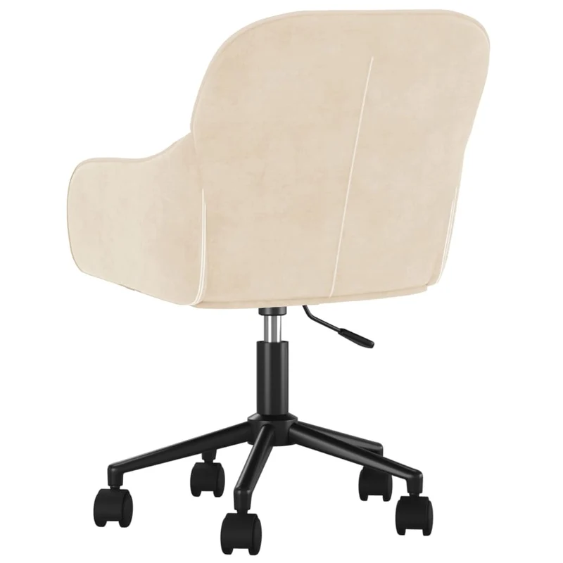 Lot de 2 chaises de salle à manger siège pivotant hauteur réglable crème velours crème DEC025222