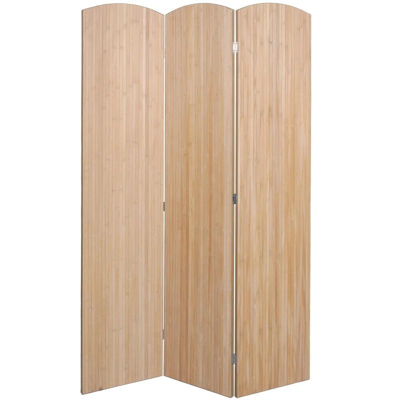 Paravent en bambou séparateur de pièce pliable 3 panneaux 170 x 120 cm design naturel 04_0009268