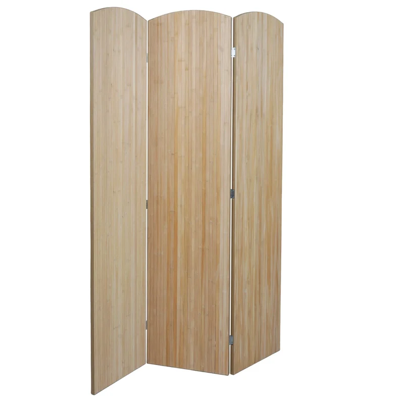 Paravent en bambou séparateur de pièce pliable 3 panneaux 170 x 120 cm design naturel 04_0009268