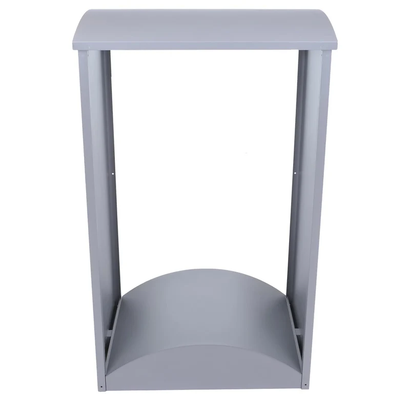 Abri à bois range-bûches extérieur 160 x 98 x 50 cm en métal galvanisé gris 04_0008891