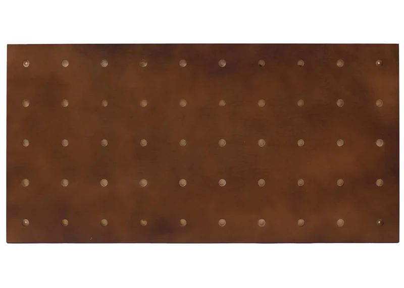 Panneau mural modulable étagère murale avec planches et tiges 100 x 50 cm système perforé contreplaqué marron 04_0009083