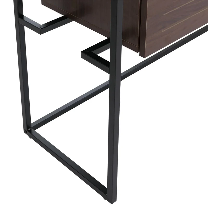 Table console moderne avec 2 tiroirs et 2 étagères 80 x 120 x 40 cm en MDF marron 04_0008717