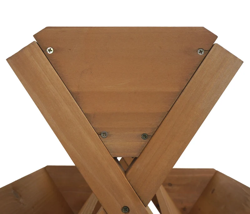 Étagère à plantes escalier à fleurs et herbes aromatiques jardinière bac à plantes surélevé 5 bacs 56 × 56 × 70 cm usage extérieur bois de sapin 04_0009616