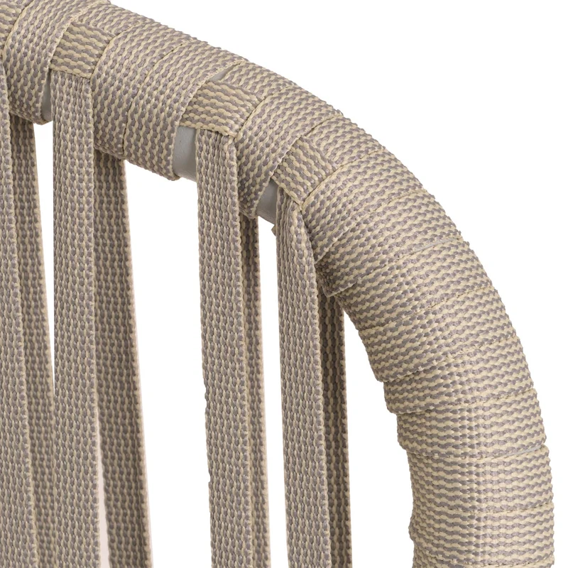 Salon de jardin 4 fauteuils avec coussins + table design moderne tressage en corde gris coussins taupe 04_0010083
