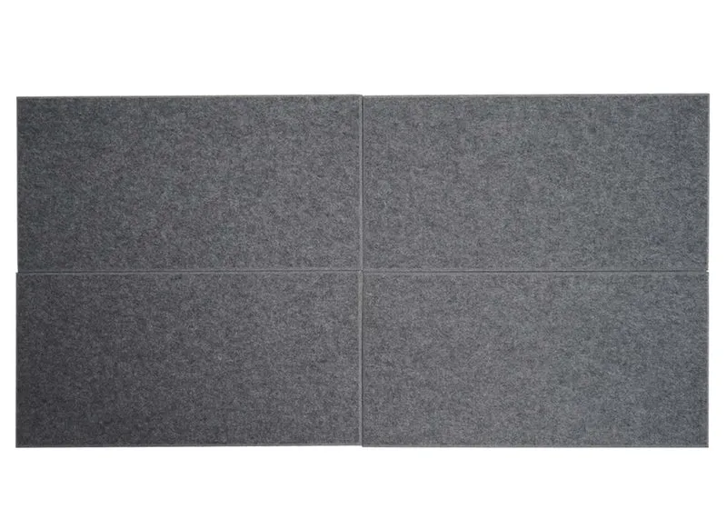 Lot de 6 panneaux acoustiques textiles design moderne 60 x 30 x 0,9 cm en polyester gris 04_0010304