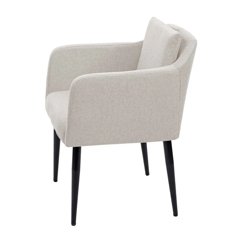 Ensemble de 2 chaises de salle à manger en tissu/textile crème-beige pieds en métal 04_0002087