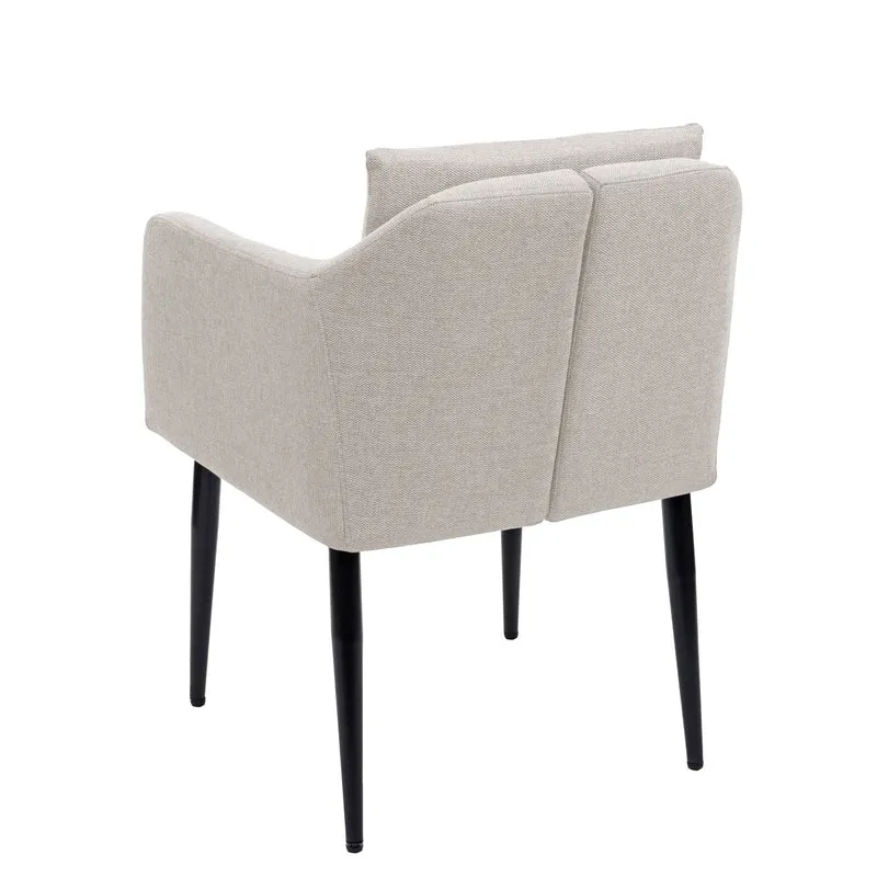 Ensemble de 2 chaises de salle à manger en tissu/textile crème-beige pieds en métal 04_0002087