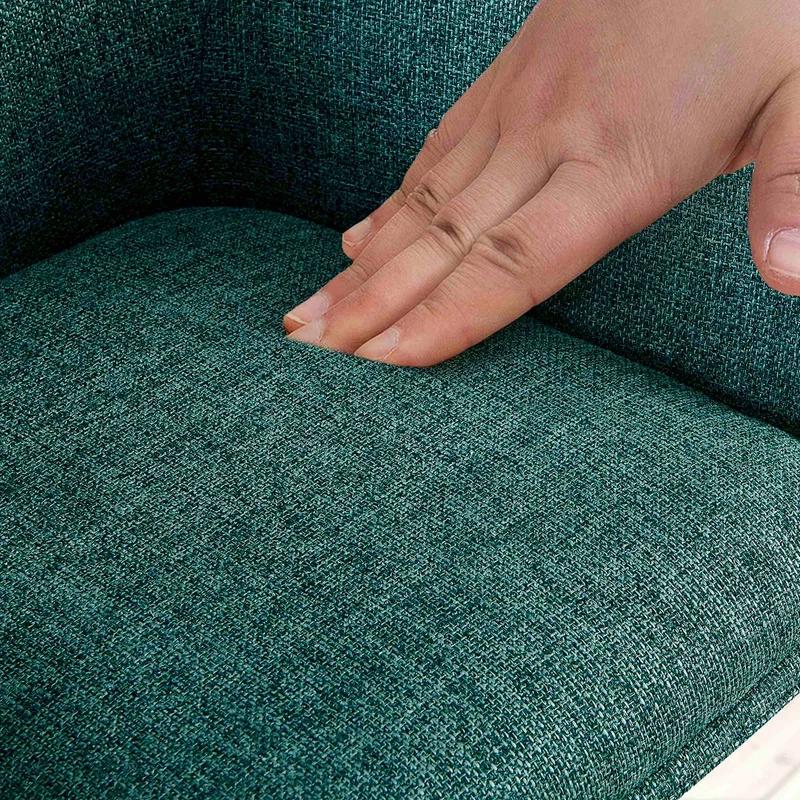 Chaise pivotante style moderne et contemporain en tissu vert piètement à quatre pieds métal noir 10_0007507