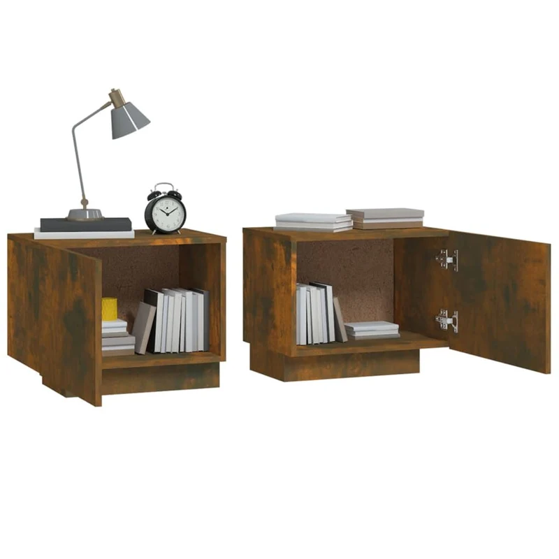 Table de chevet avec espace de rangement 100 x 35 x 40 cm bois d'ingénierie marron DEC033535