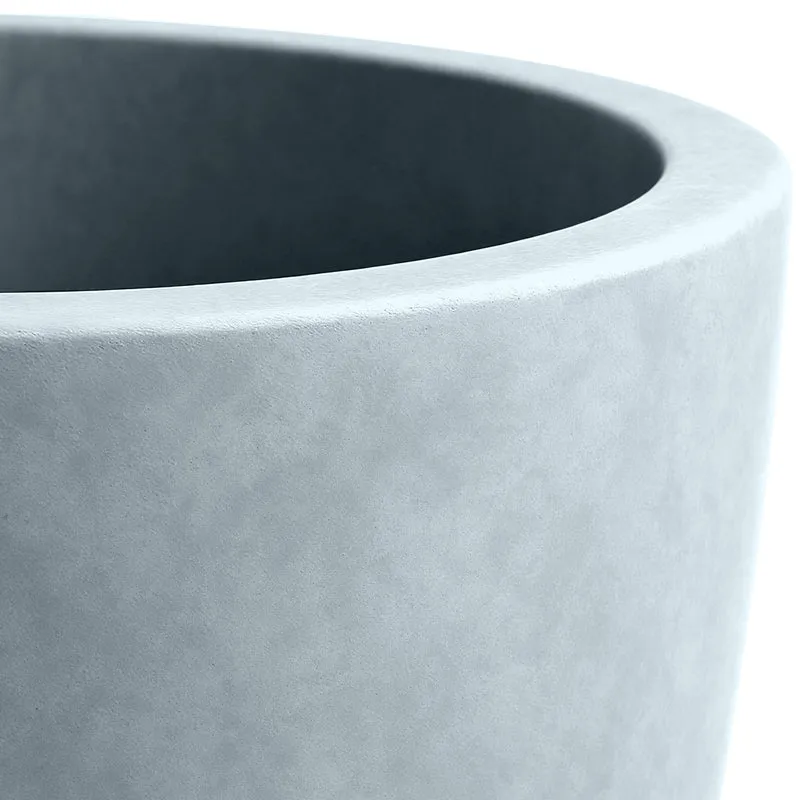 Pots de fleurs design en argile fibreuse gris – Lot de 3 tailles 10_0007961