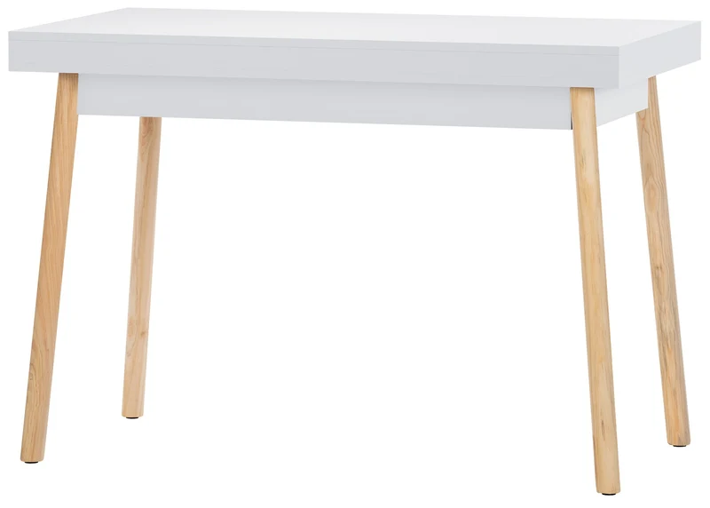Bureau moderne blanc et chêne avec deux tiroirs 110 cm – Style scandinave 10_0009173