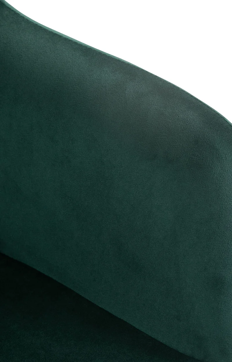 Tabouret de bar chaise haute x1 fonction rotation 360° en velours vert avec coutures décoratives piètement métal noir 10_0005270