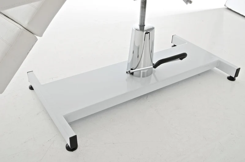 Table d’esthétique hydraulique pivotante soins esthétiques et pédicure repose-pieds divisé similicuir blanc 10_0008214