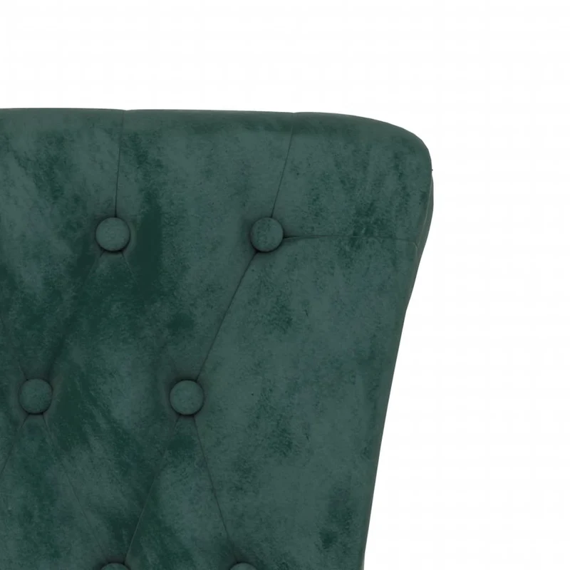 Chaise à dossier haut en velours vert foncé dossier capitonné DEC026251