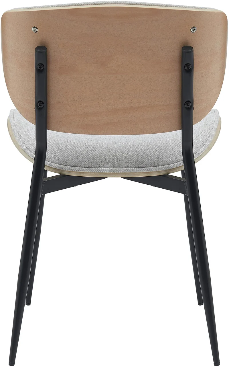 Lot de 2 chaises de salle à manger design en similicuir crème avec coque bois clair structure métal robuste 10_0008619