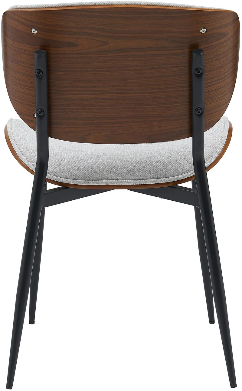 Lot de 2 chaises de salle à manger design en similicuir crème avec coque bois noyer structure métal robuste 10_0008596