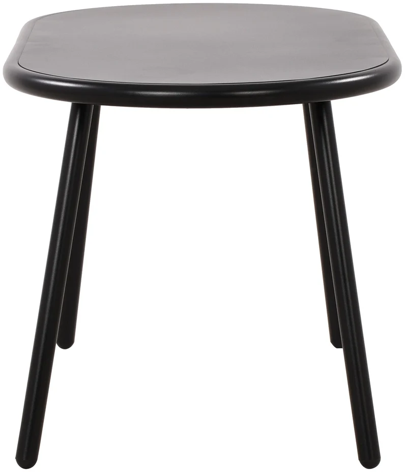 Table basse ovale intérieur / extérieur en polypropylène recyclé couleur noir 80 x 45 cm 10_0009189