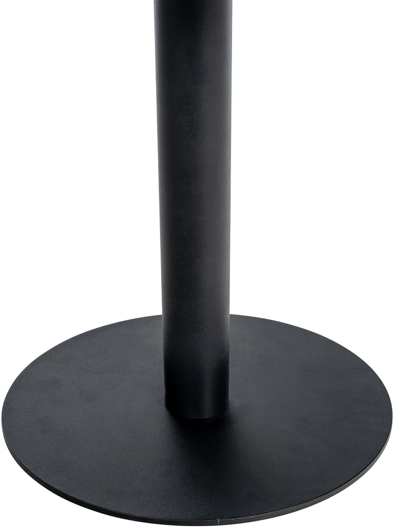 Table d'appoint moderne plateau rond en bois marron Ø60cm design avec pied central en métal noir 10_0009156