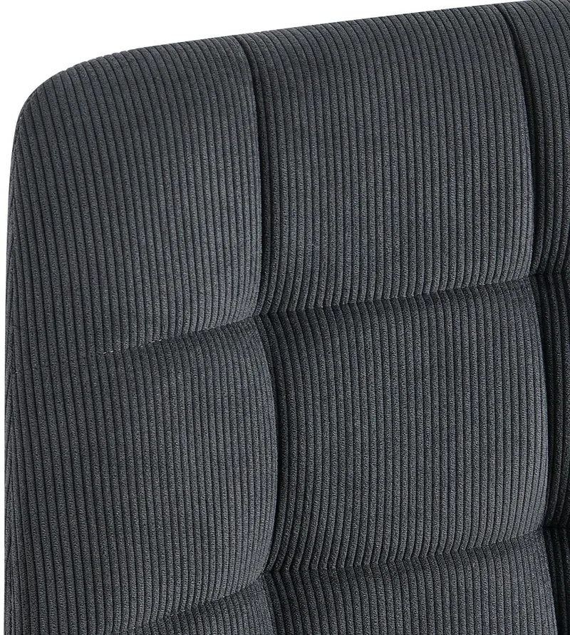 Lot de 4 chaises de salle à manger coutures décoratives carrées en velours côtelé noir et métal noir 10_0007642