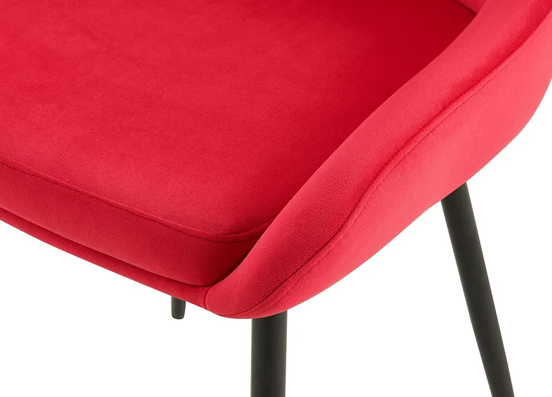 Chaise de salle à manger x1 élégance confort design moderne en velours rouge structure métallique noir 10_0007802