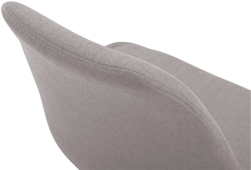 Chaise de salle à manger x1 pivotante hauteur réglable en tissu gris et pied trompette en métal blanc 10_0008279