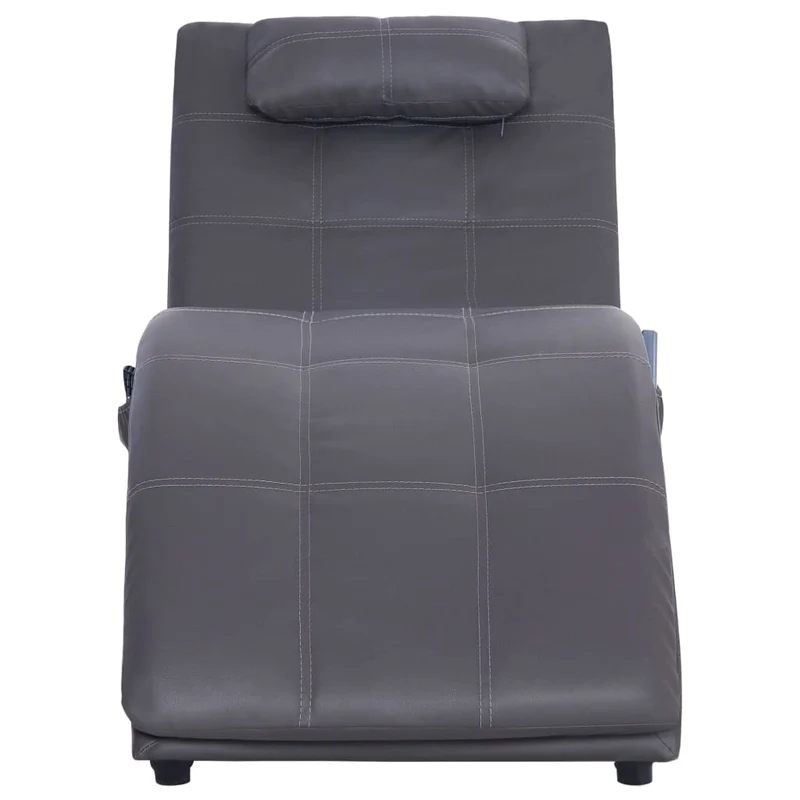 Méridienne chaise longue pour intérieur fonction massage avec oreiller en PVC gris DEC026132