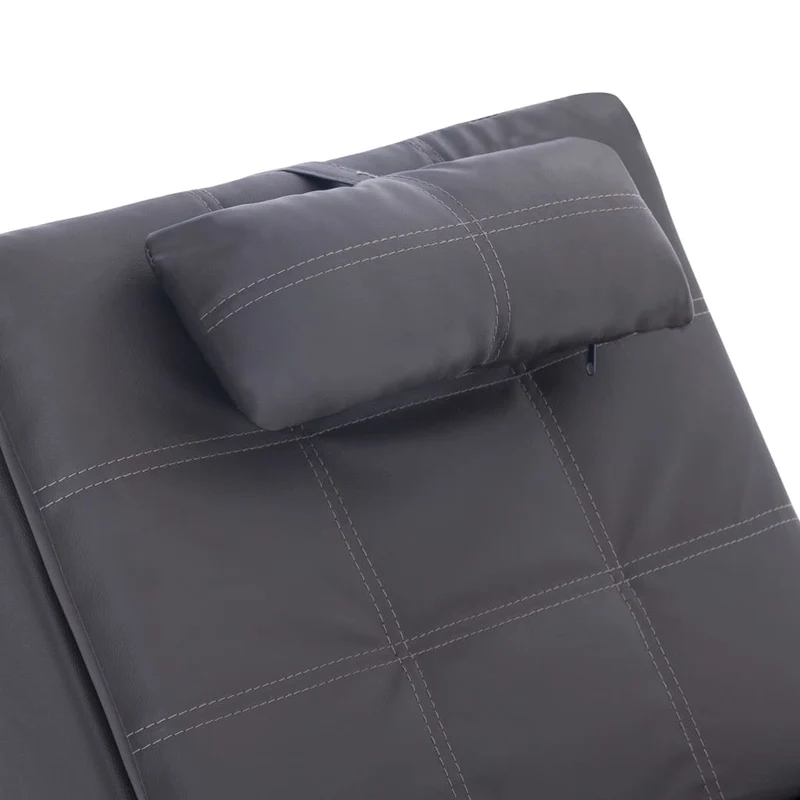 Méridienne chaise longue pour intérieur fonction massage avec oreiller en PVC gris DEC026132