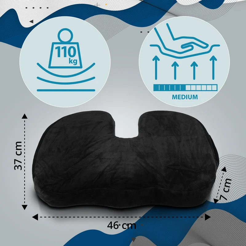 Coussin d’assise ergonomique avec gel rafraîchissant 46 × 36 × 7 cm housse lavable jusqu’à 110 kg 10_0008932